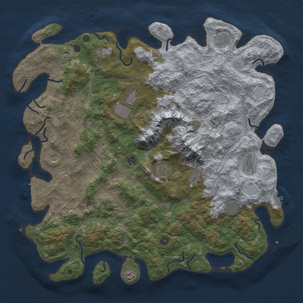 Rust Map: Procedural Map, Size: 5000, Seed: 104903470, 20 Monuments