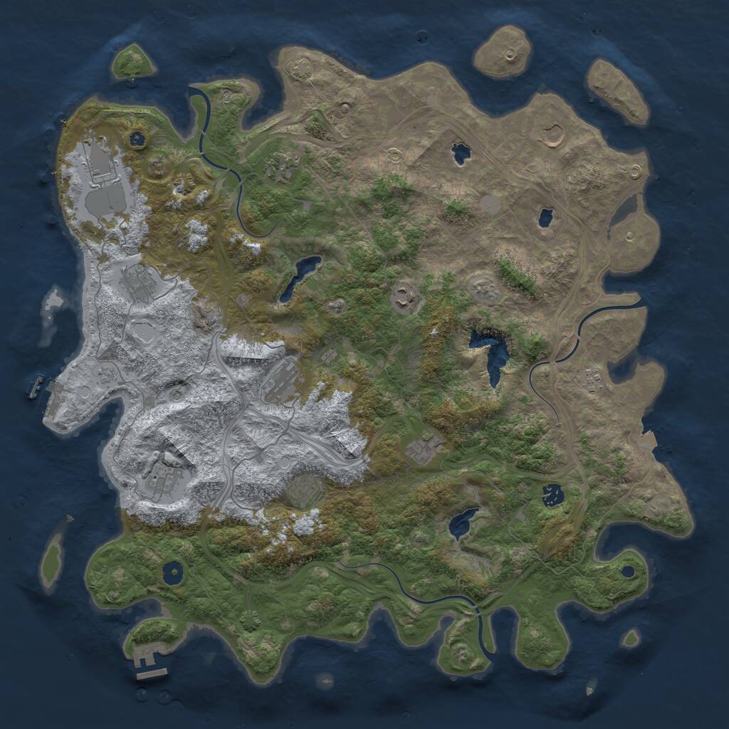 Rust Map: Procedural Map, Size: 4800, Seed: 1261071561, 17 Monuments