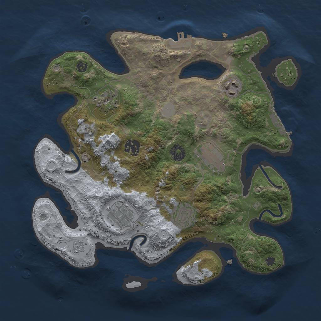 Rust Map: Procedural Map, Size: 3000, Seed: 12454527, 14 Monuments