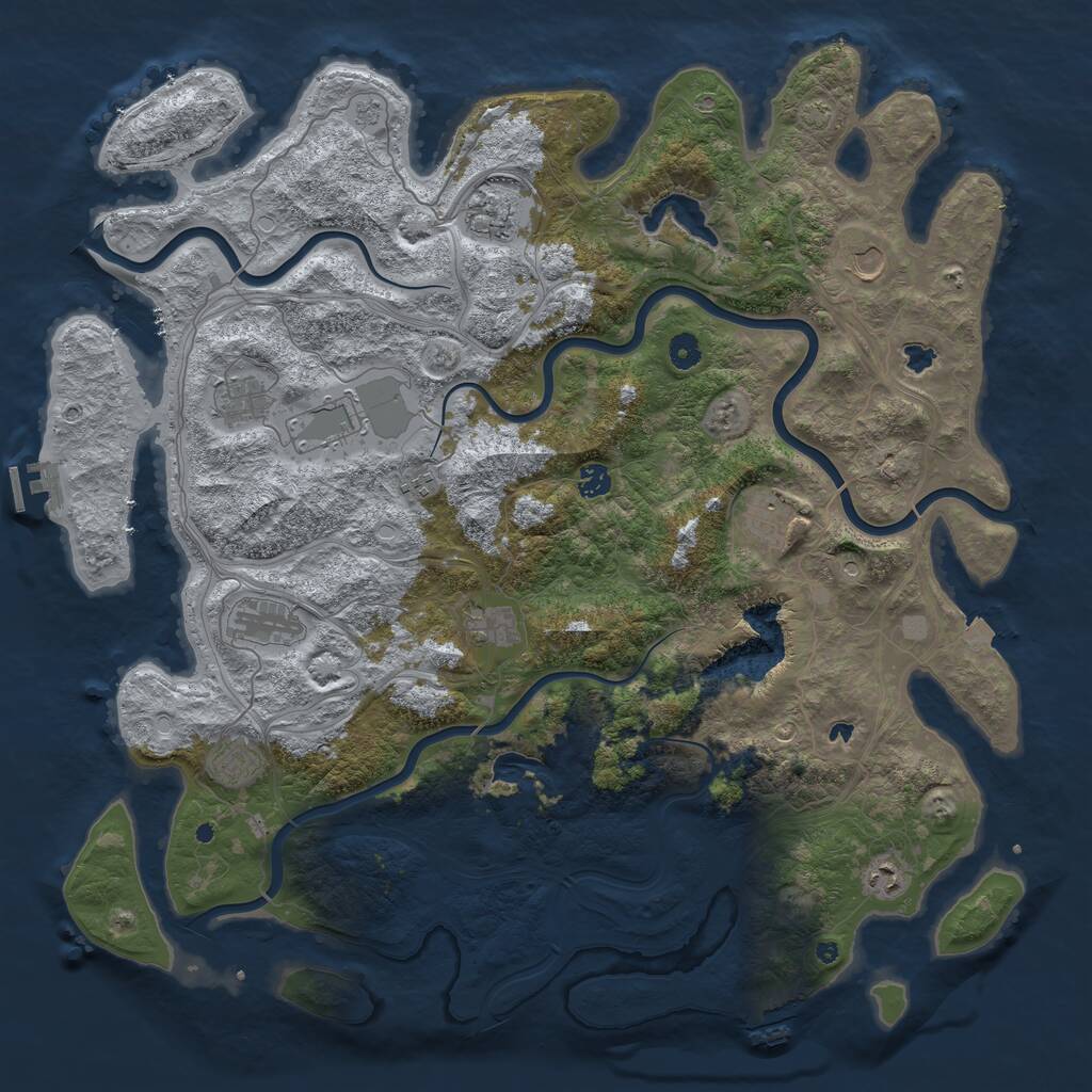 Rust Map: Procedural Map, Size: 4800, Seed: 1426585848, 17 Monuments