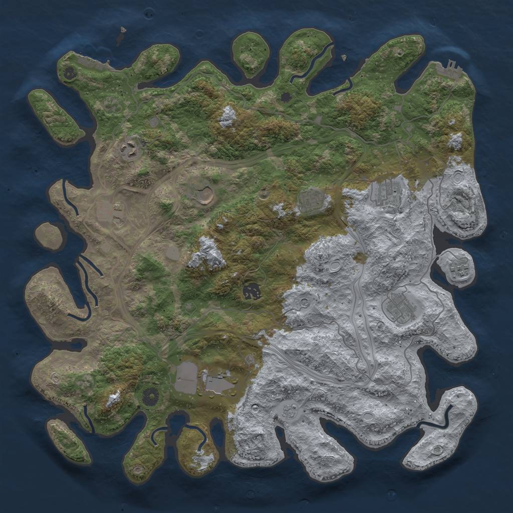 Rust Map: Procedural Map, Size: 4250, Seed: 1212826910, 18 Monuments