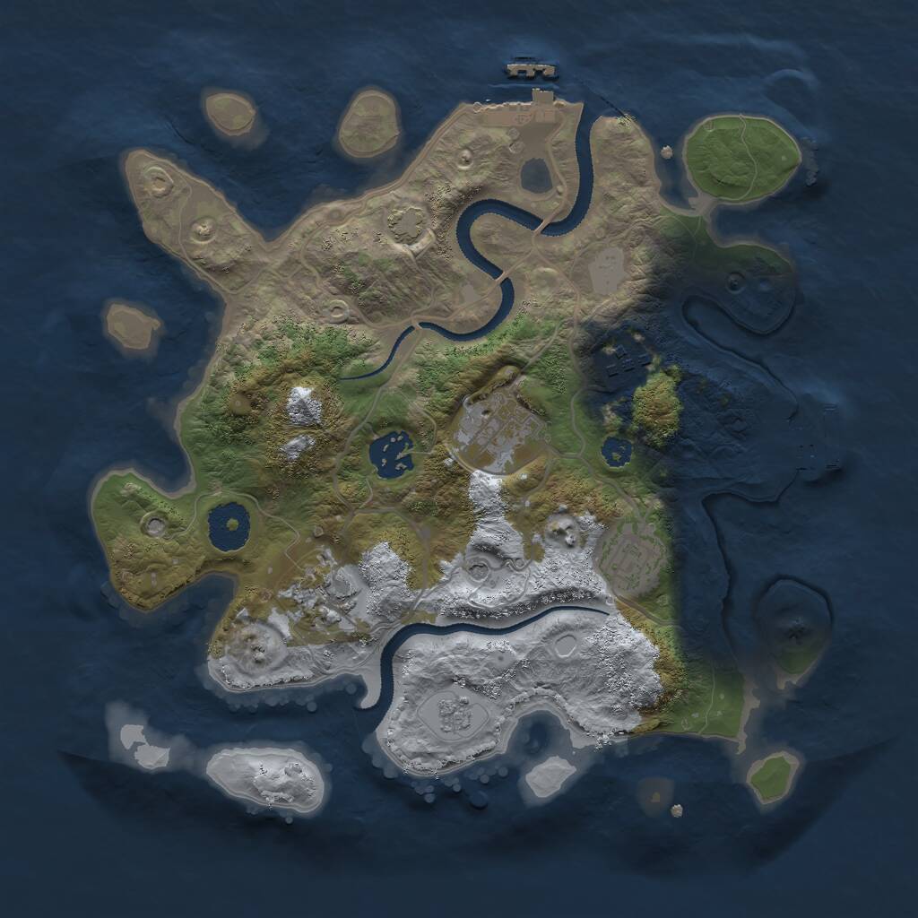 Rust Map: Procedural Map, Size: 3000, Seed: 14652, 11 Monuments