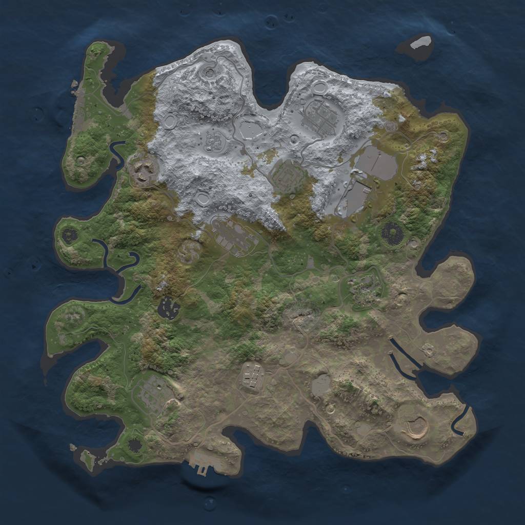 Rust Map: Procedural Map, Size: 3500, Seed: 891288561, 19 Monuments