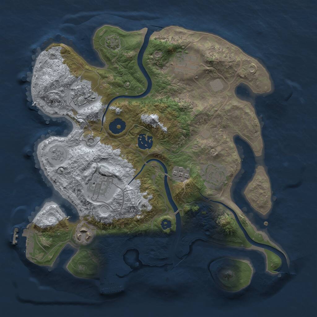 Rust Map: Procedural Map, Size: 3000, Seed: 84572165, 13 Monuments