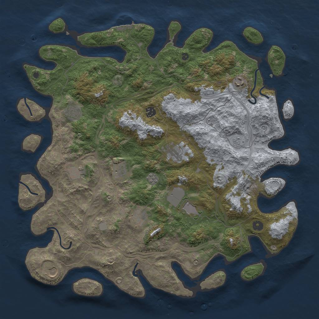 Rust Map: Procedural Map, Size: 4500, Seed: 123321512, 18 Monuments