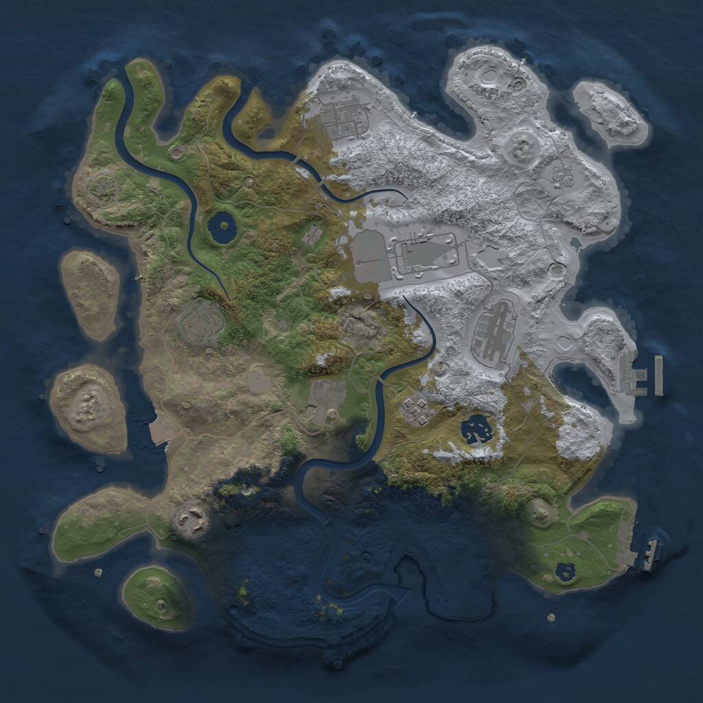 Rust Map: Procedural Map, Size: 3500, Seed: 2212019, 14 Monuments