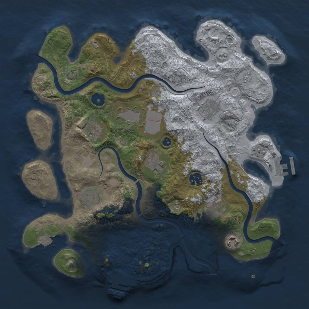 Rust Map: Procedural Map, Size: 3500, Seed: 2212019, 15 Monuments