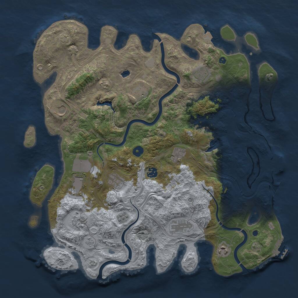 Rust Map: Procedural Map, Size: 4250, Seed: 18081, 17 Monuments