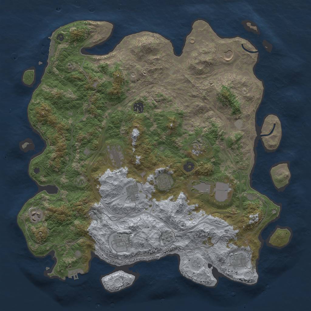 Rust Map: Procedural Map, Size: 4300, Seed: 92357, 20 Monuments