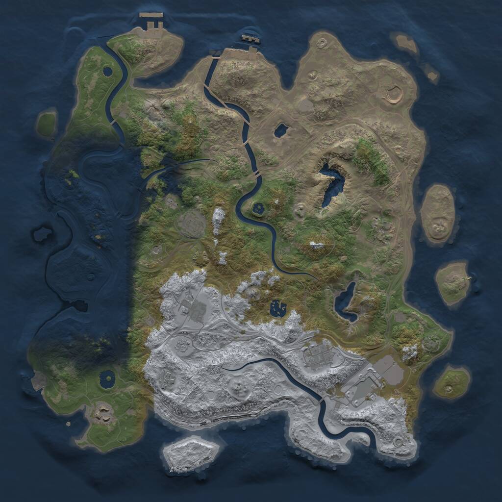 Rust Map: Procedural Map, Size: 4300, Seed: 92357, 15 Monuments