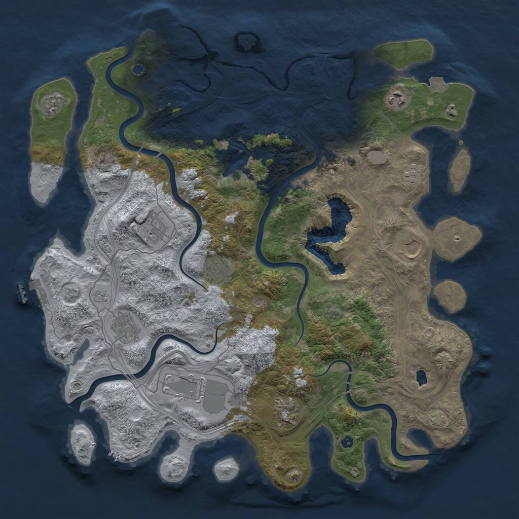 Rust Map: Procedural Map, Size: 4250, Seed: 217784560, 14 Monuments