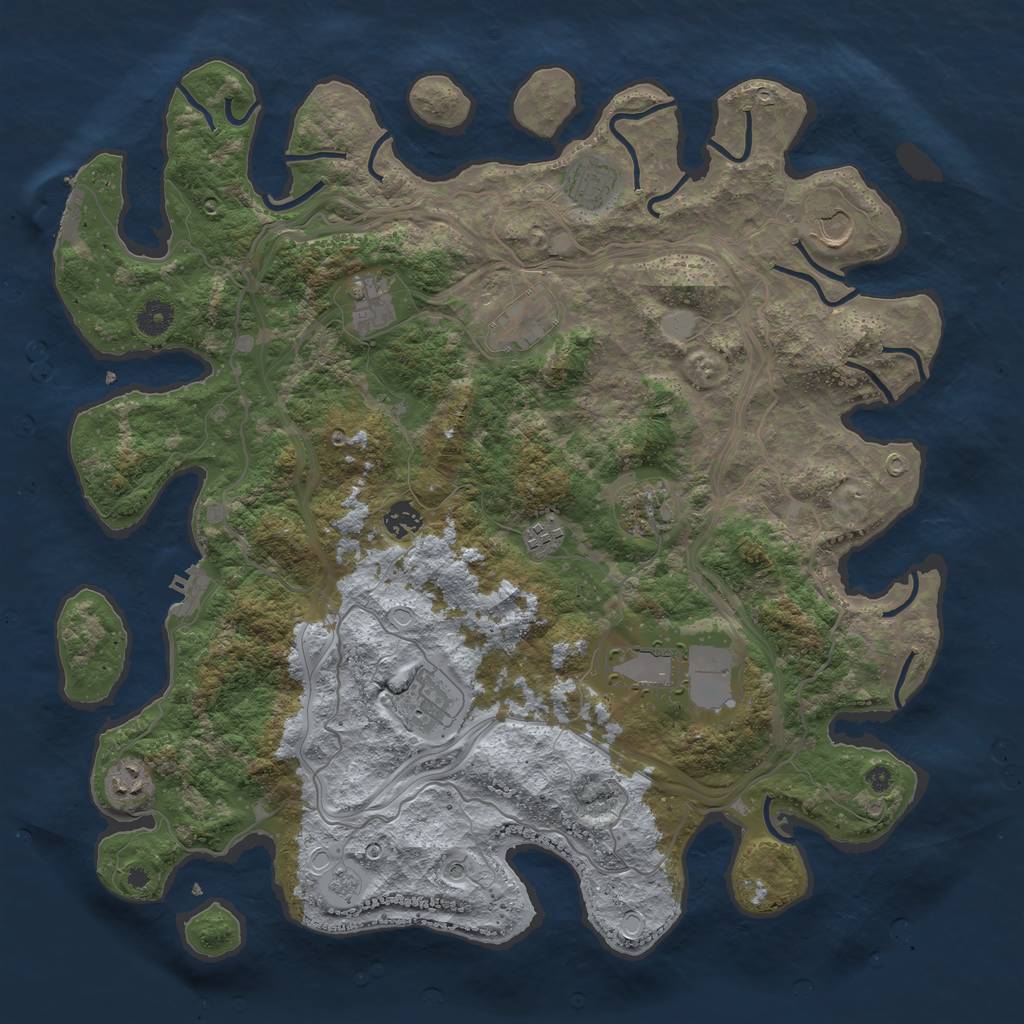 Rust Map: Procedural Map, Size: 4250, Seed: 686339856, 19 Monuments