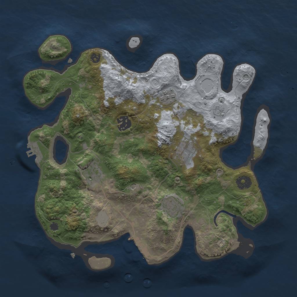 Rust Map: Procedural Map, Size: 3000, Seed: 793099, 14 Monuments
