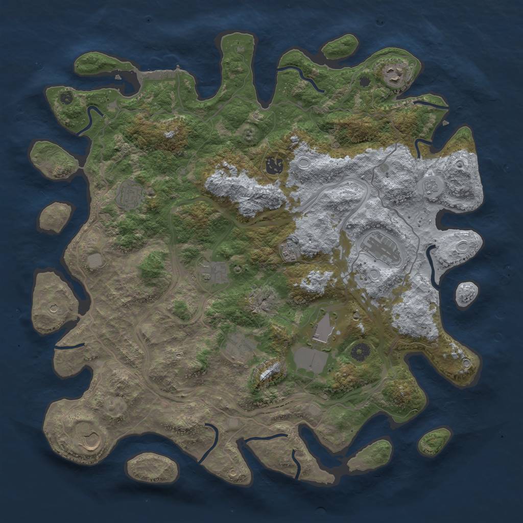 Rust Map: Procedural Map, Size: 4250, Seed: 123321512, 17 Monuments