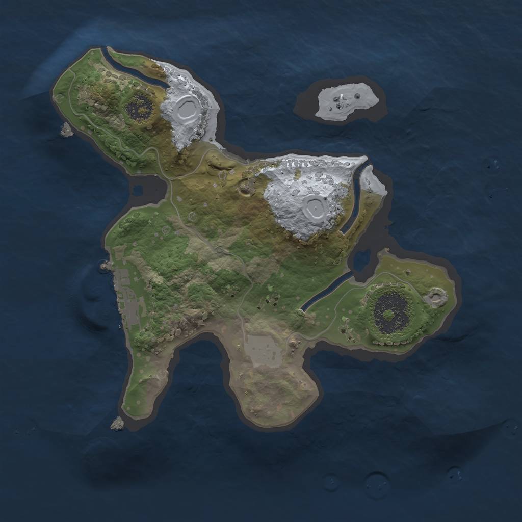 Rust Map: Procedural Map, Size: 2000, Seed: 83685925, 6 Monuments