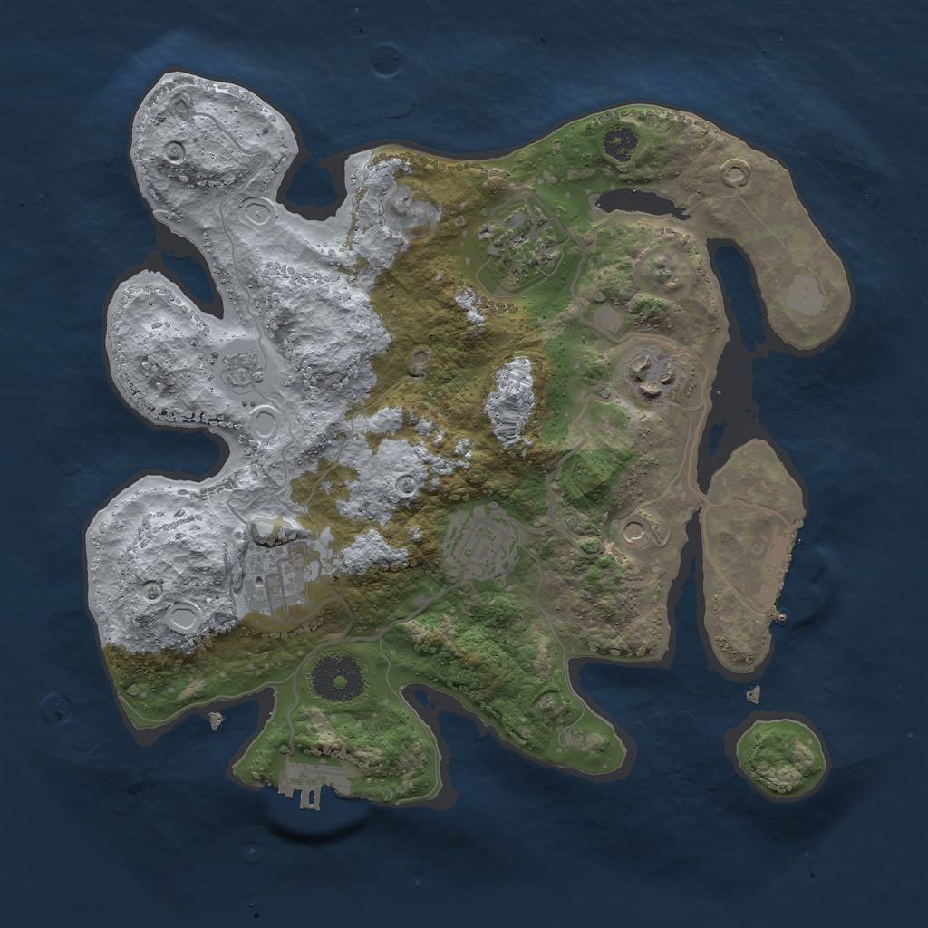 Rust Map: Procedural Map, Size: 2853, Seed: 2965, 13 Monuments