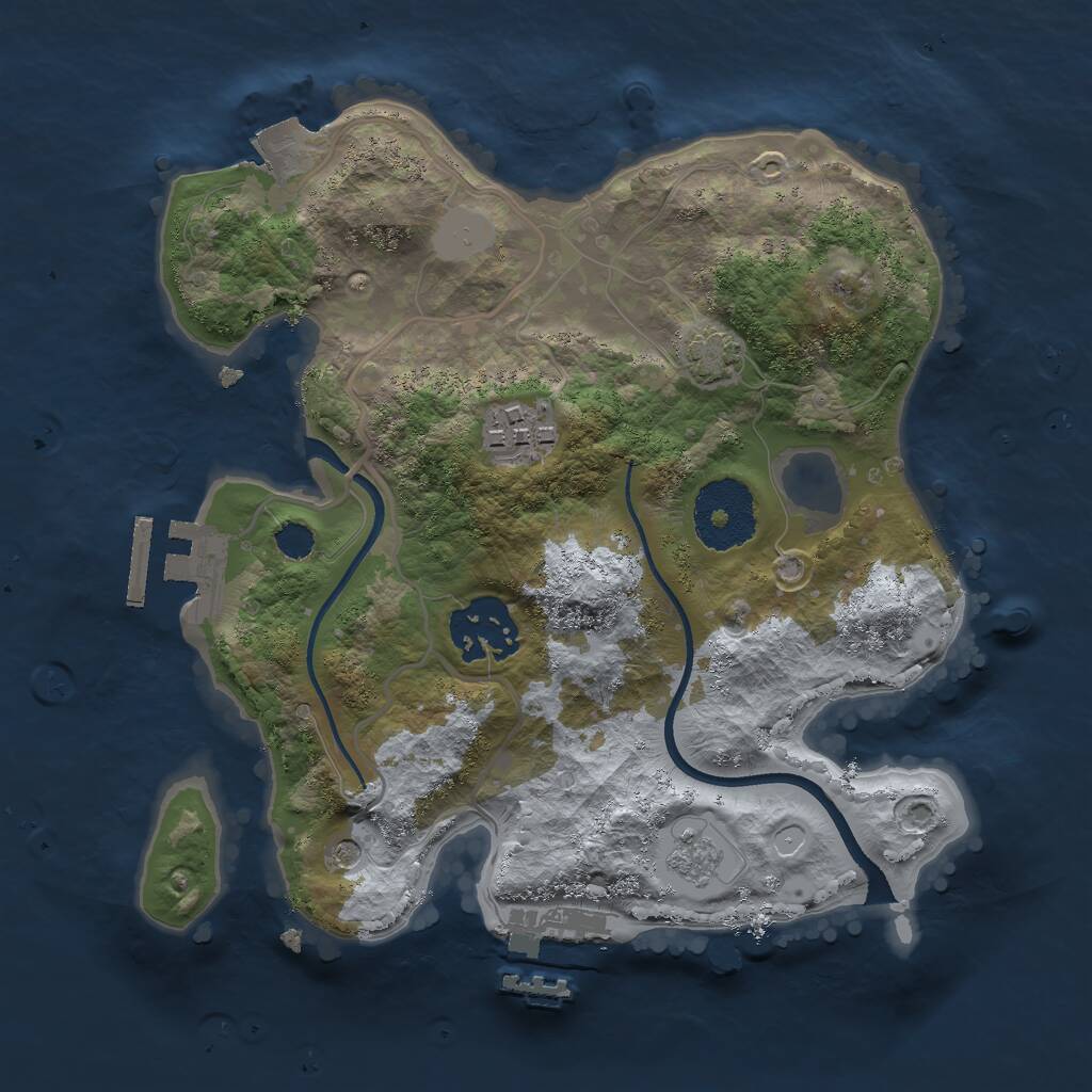 Rust Map: Procedural Map, Size: 2453, Seed: 2565, 8 Monuments