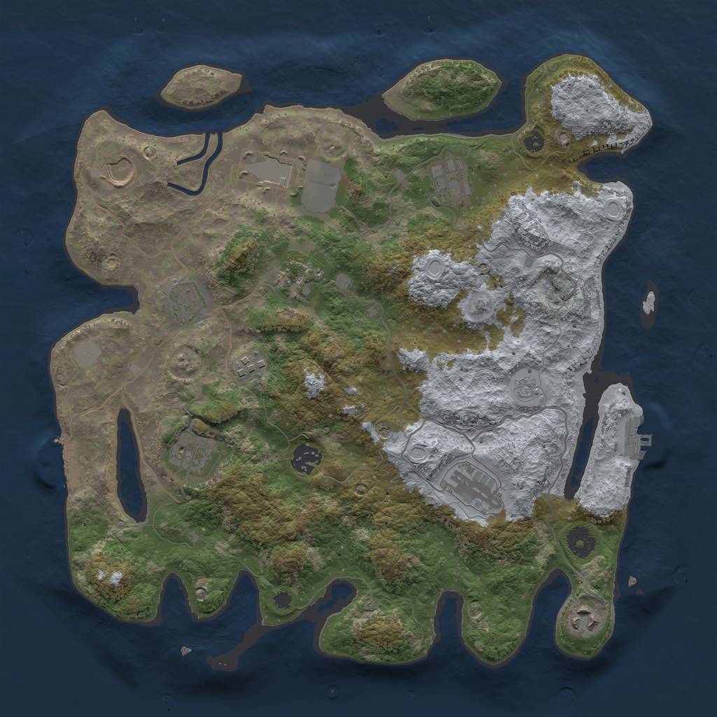 Rust Map: Procedural Map, Size: 3700, Seed: 5555, 19 Monuments