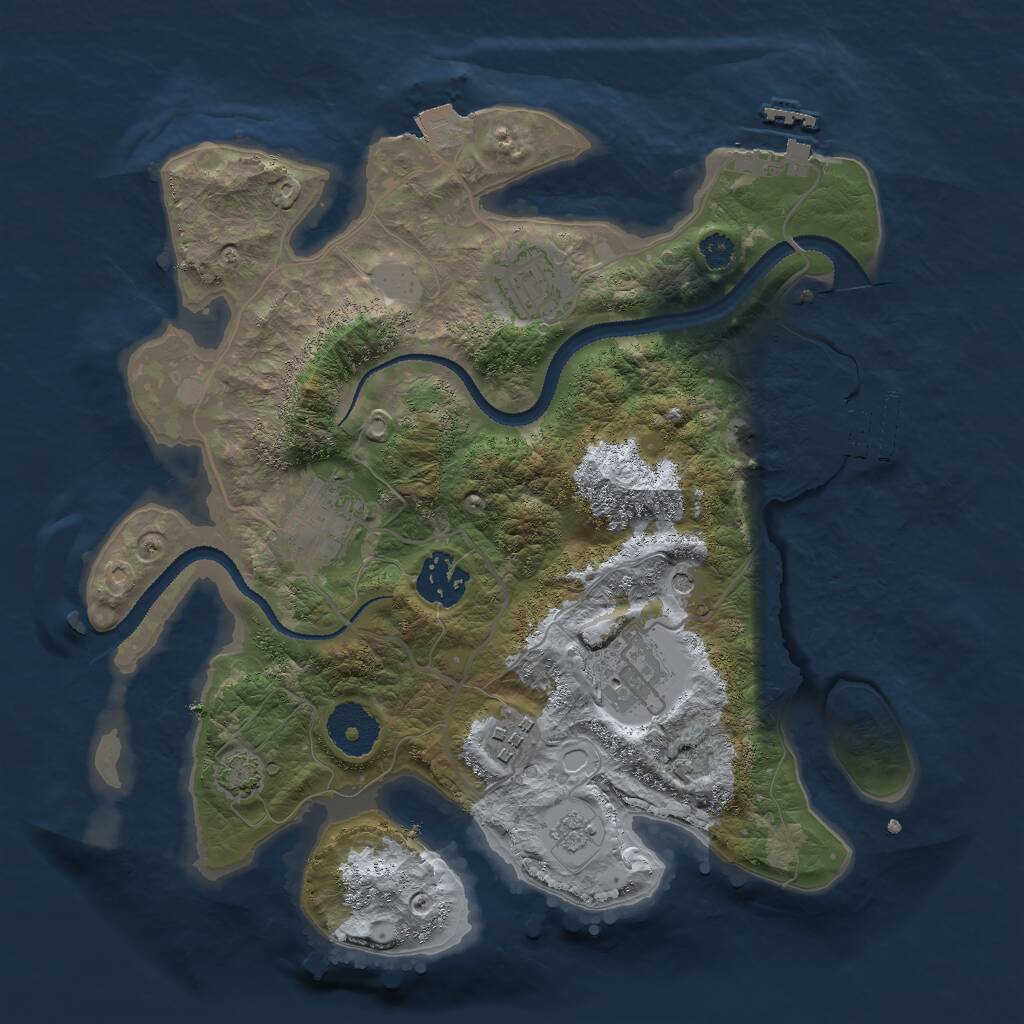 Rust Map: Procedural Map, Size: 3000, Seed: 123124, 11 Monuments