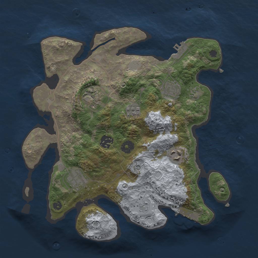 Rust Map: Procedural Map, Size: 3000, Seed: 123124, 13 Monuments