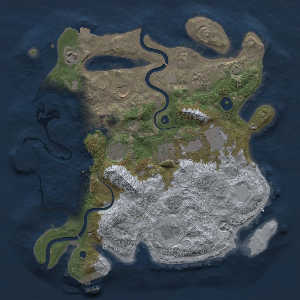 Rust Map: Procedural Map, Size: 3500, Seed: 21020515, 14 Monuments