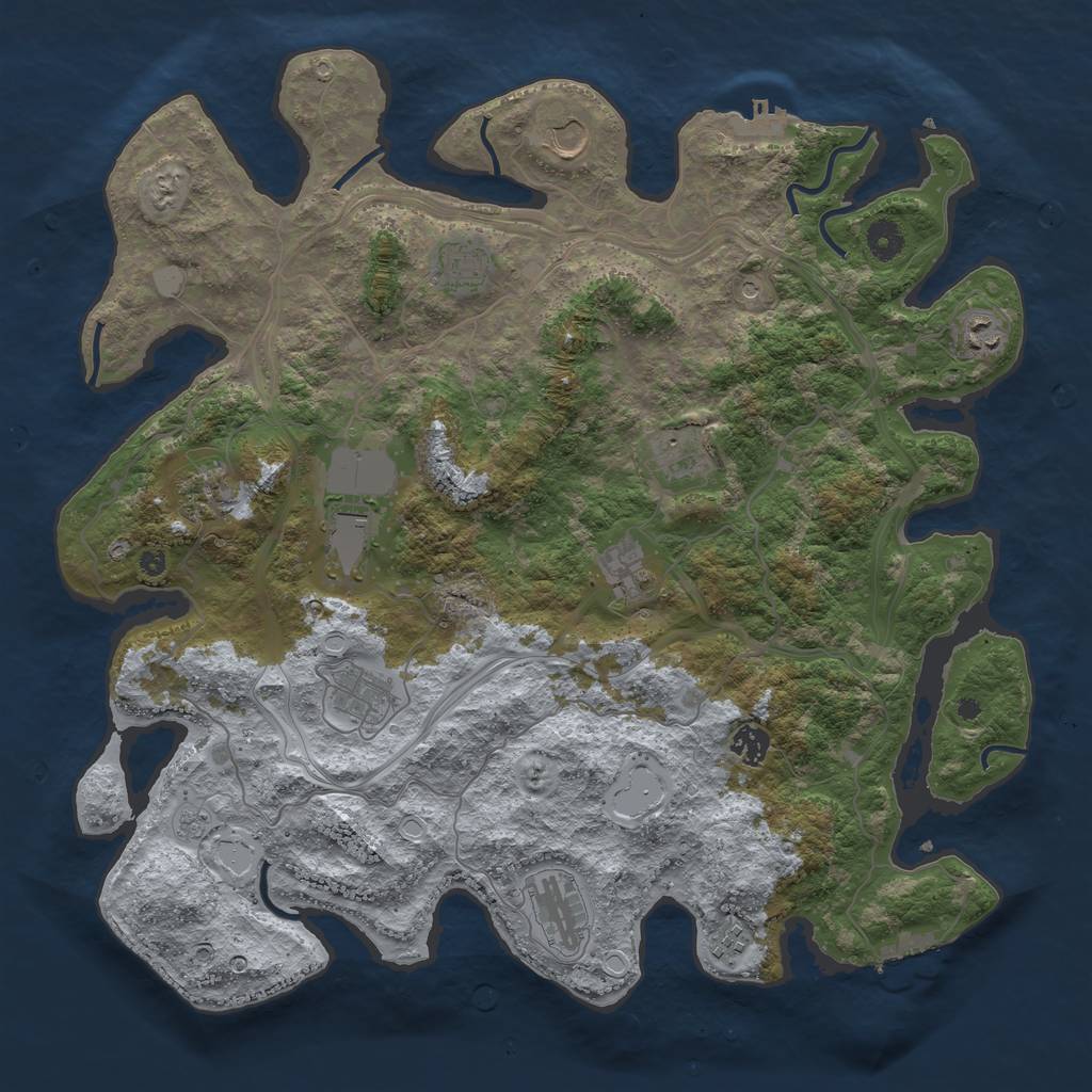 Rust Map: Procedural Map, Size: 4250, Seed: 246663801, 20 Monuments