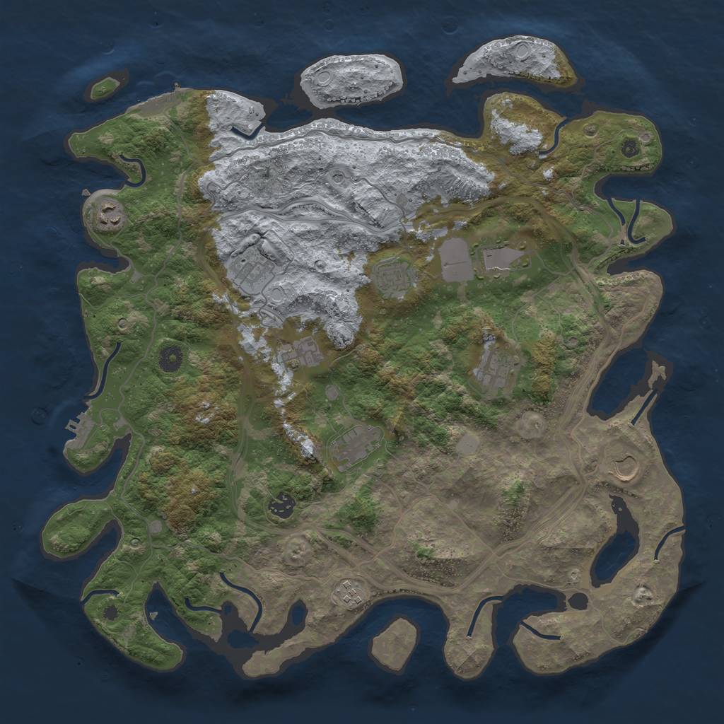 Rust Map: Procedural Map, Size: 4250, Seed: 9515732, 18 Monuments