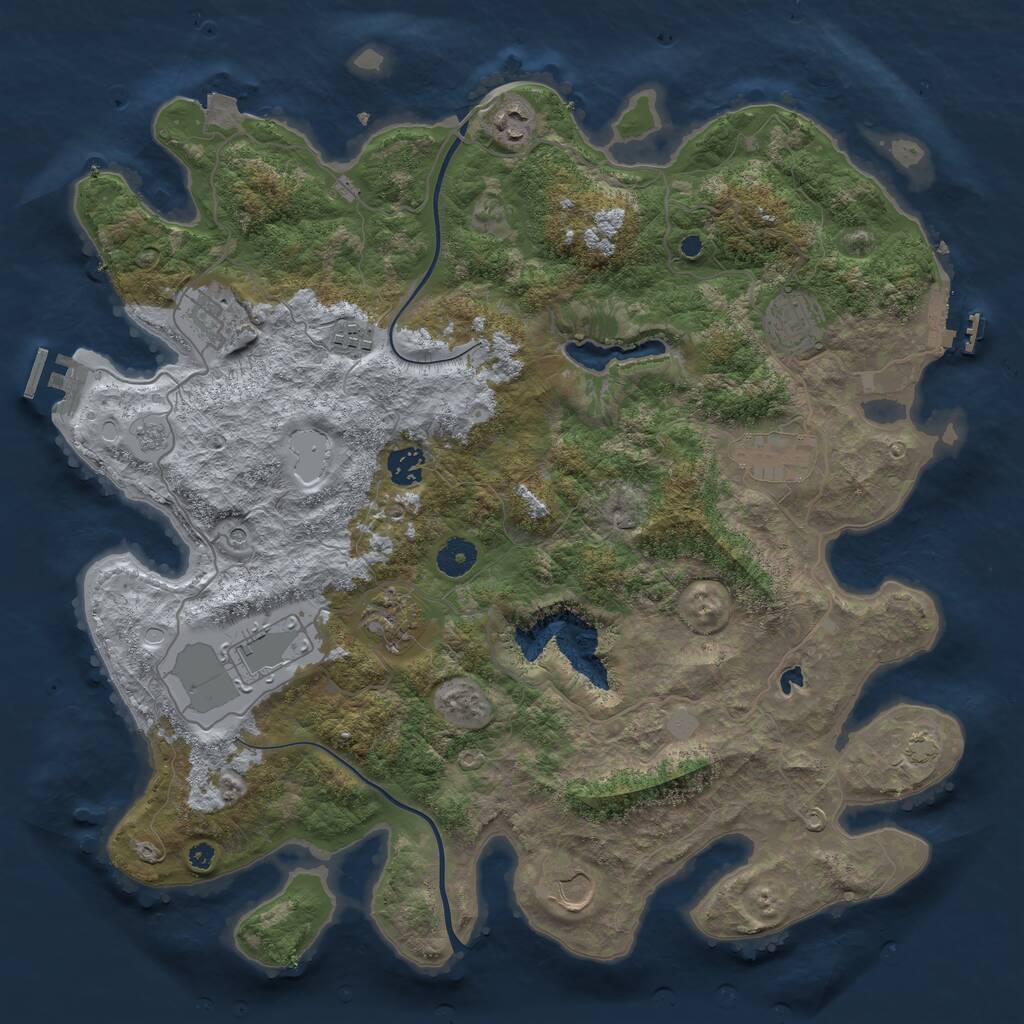 Rust Map: Procedural Map, Size: 4000, Seed: 2873, 15 Monuments