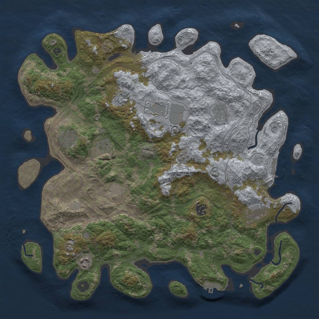 Rust Map: Procedural Map, Size: 4250, Seed: 1347055087, 19 Monuments