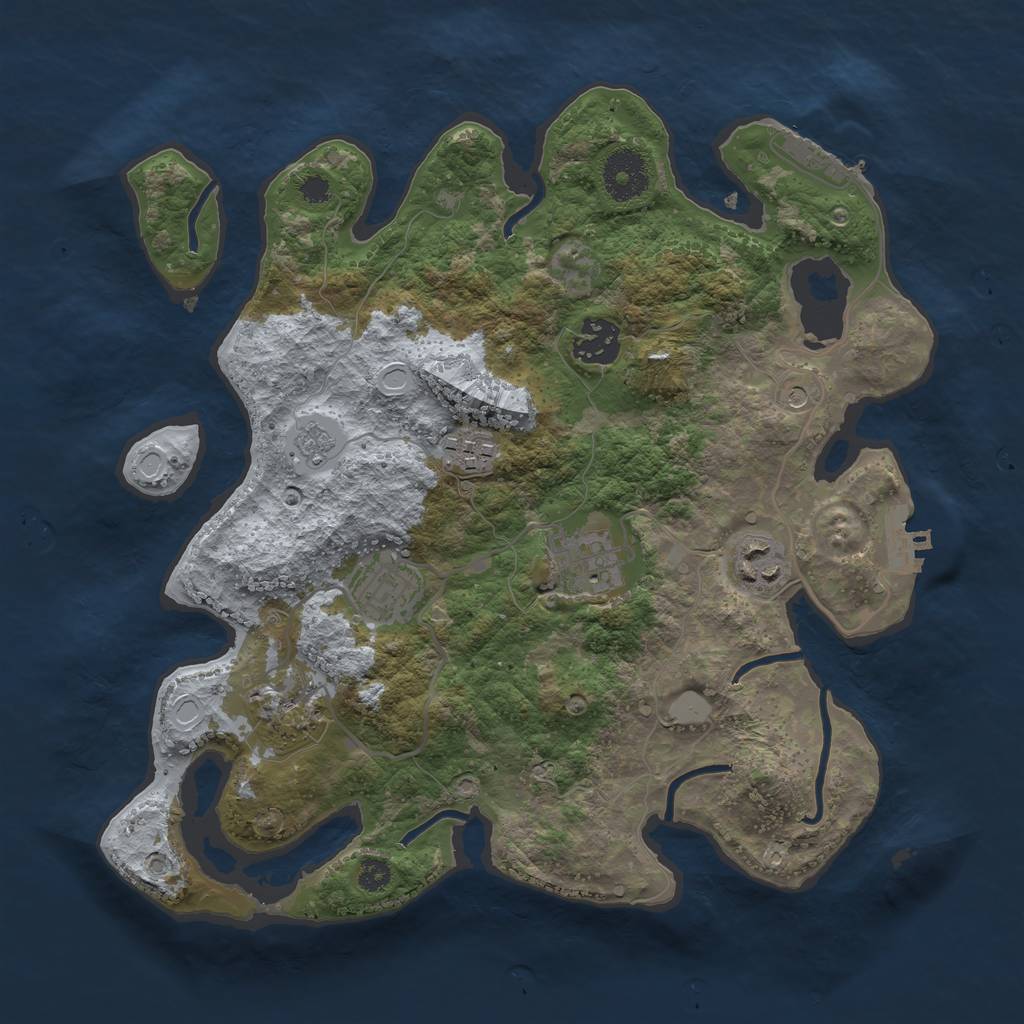 Rust Map: Procedural Map, Size: 3200, Seed: 79864489, 15 Monuments