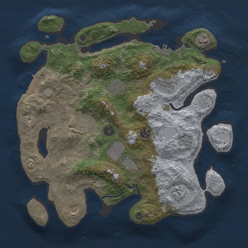 Rust Map: Procedural Map, Size: 3500, Seed: 18112200, 18 Monuments