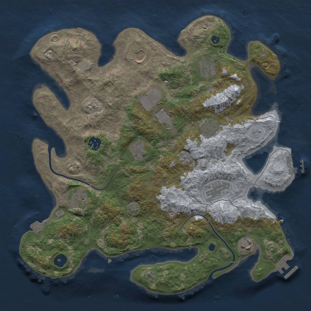 Rust Map: Procedural Map, Size: 3700, Seed: 149929396, 16 Monuments