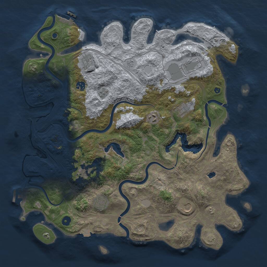 Rust Map: Procedural Map, Size: 4300, Seed: 22021118, 15 Monuments