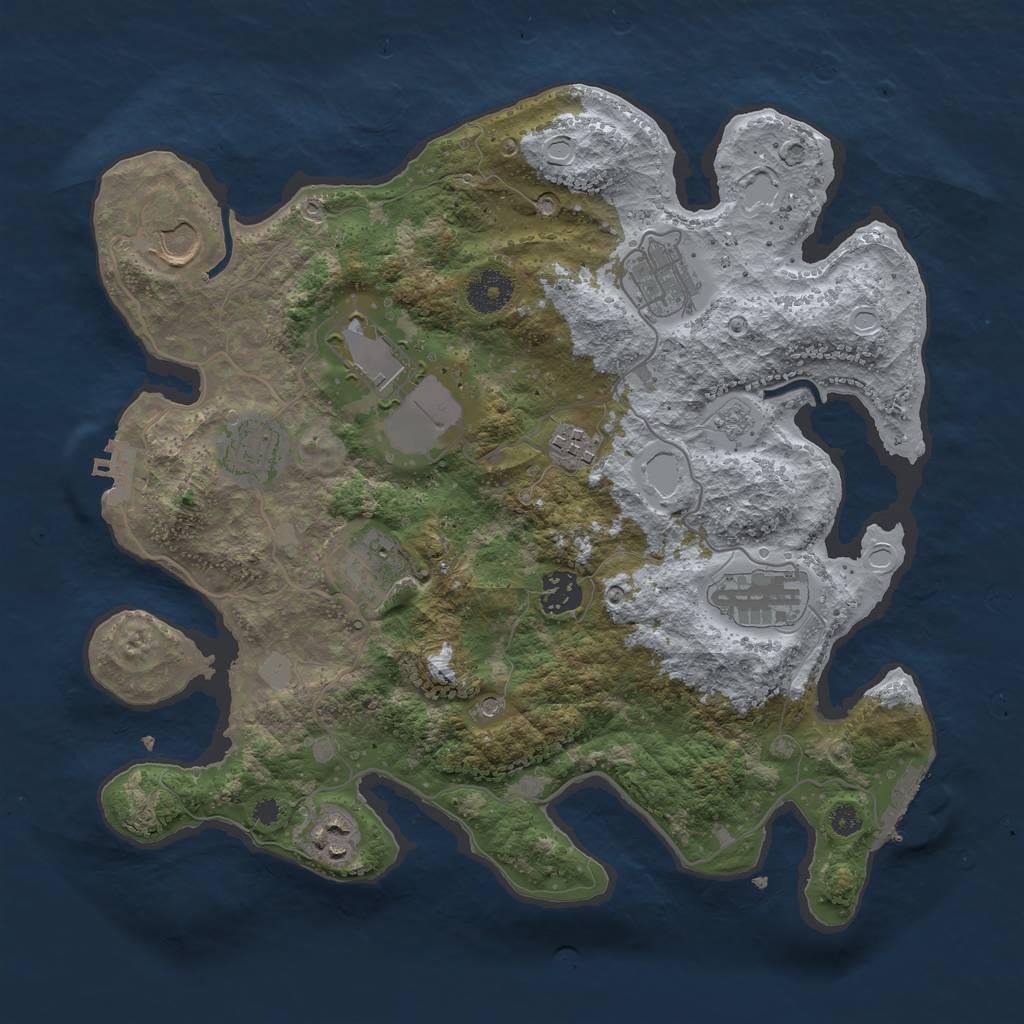 Rust Map: Procedural Map, Size: 3500, Seed: 4747293, 18 Monuments