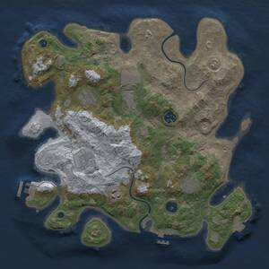 Thumbnail Rust Map: Procedural Map, Size: 3500, Seed: 23840841, 13 Monuments