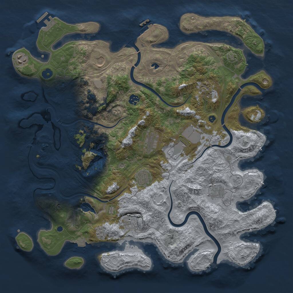 Rust Map: Procedural Map, Size: 4250, Seed: 246547712, 16 Monuments