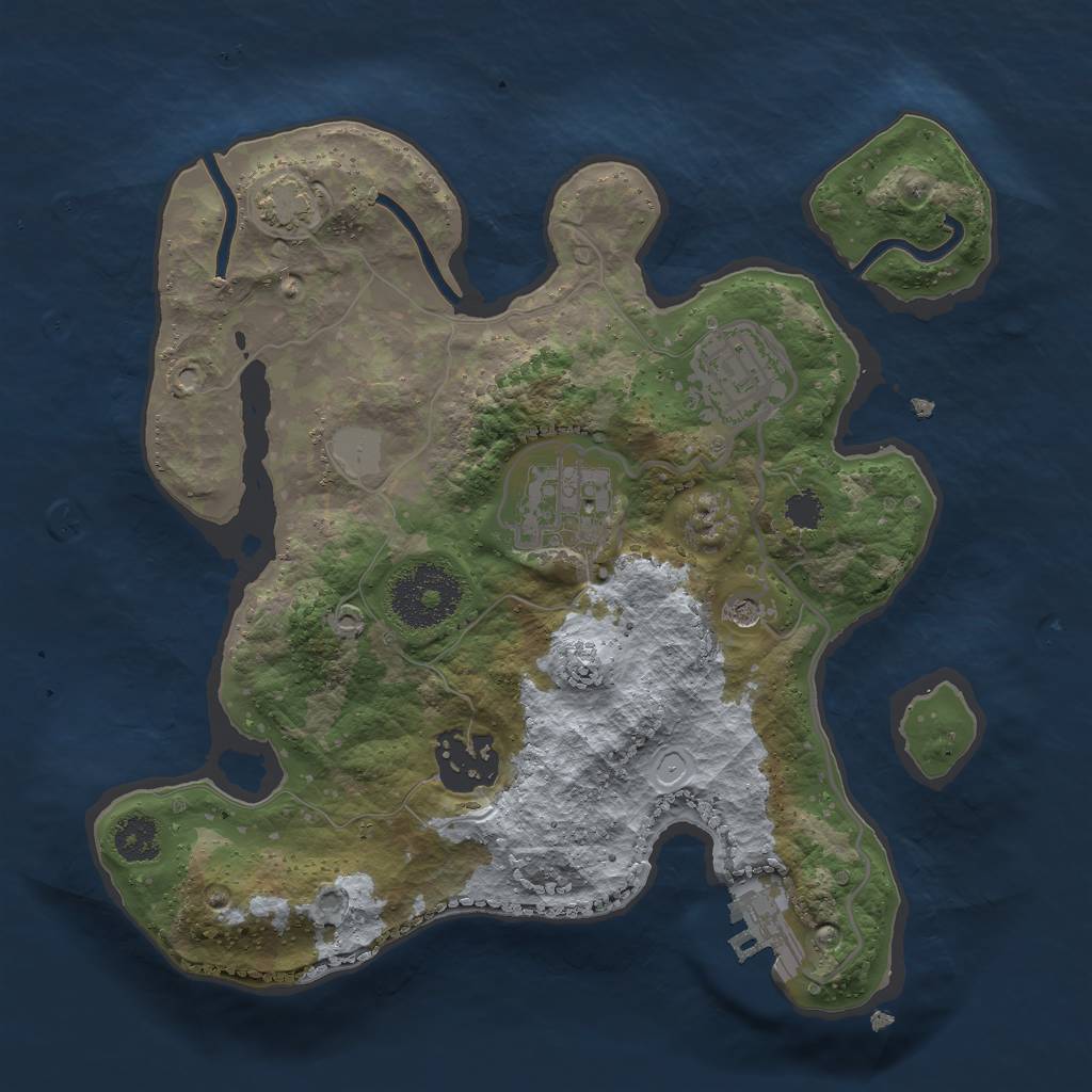 Rust Map: Procedural Map, Size: 2500, Seed: 1082033791, 9 Monuments