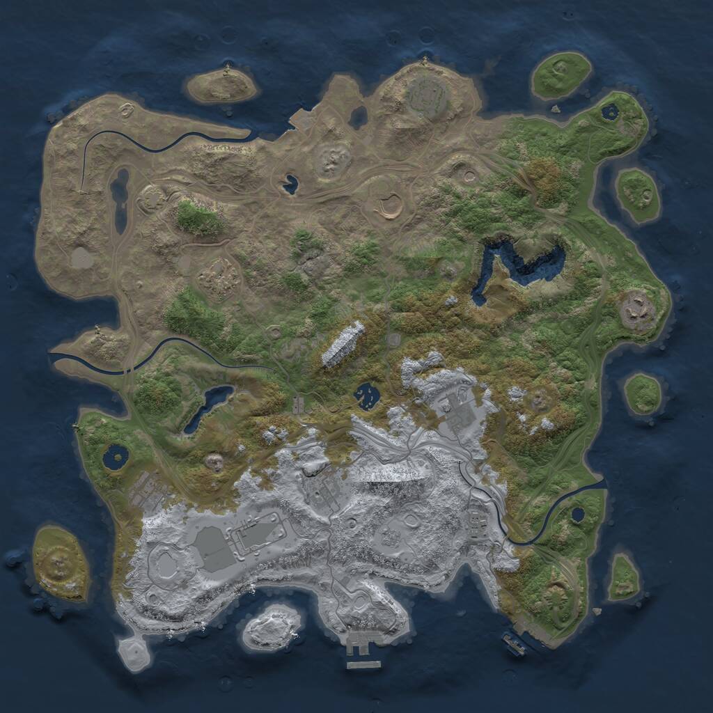 Rust Map: Procedural Map, Size: 4250, Seed: 181122, 16 Monuments