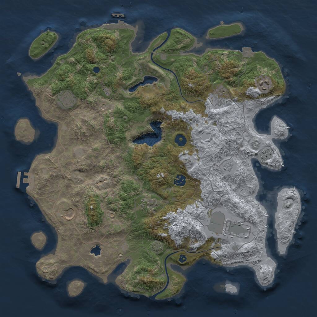 Rust Map: Procedural Map, Size: 4000, Seed: 84512, 14 Monuments