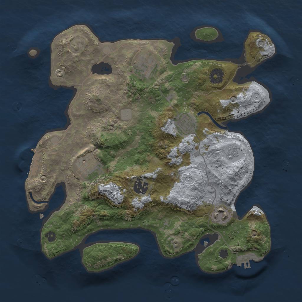 Rust Map: Procedural Map, Size: 3000, Seed: 38408751, 13 Monuments