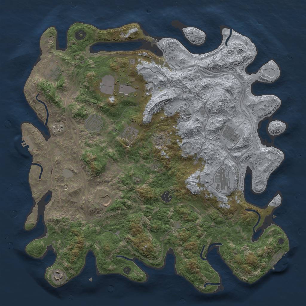 Rust Map: Procedural Map, Size: 4250, Seed: 698233660, 20 Monuments