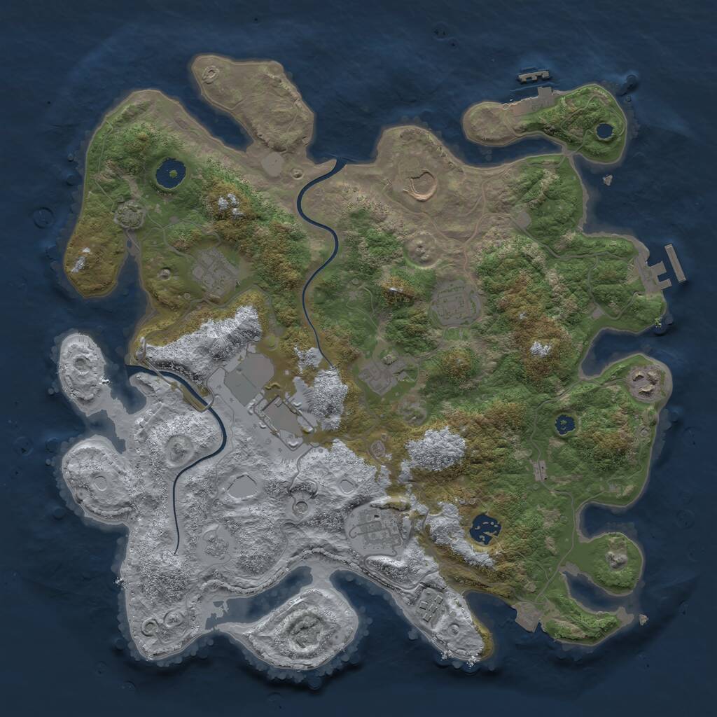 Rust Map: Procedural Map, Size: 3700, Seed: 21511, 15 Monuments