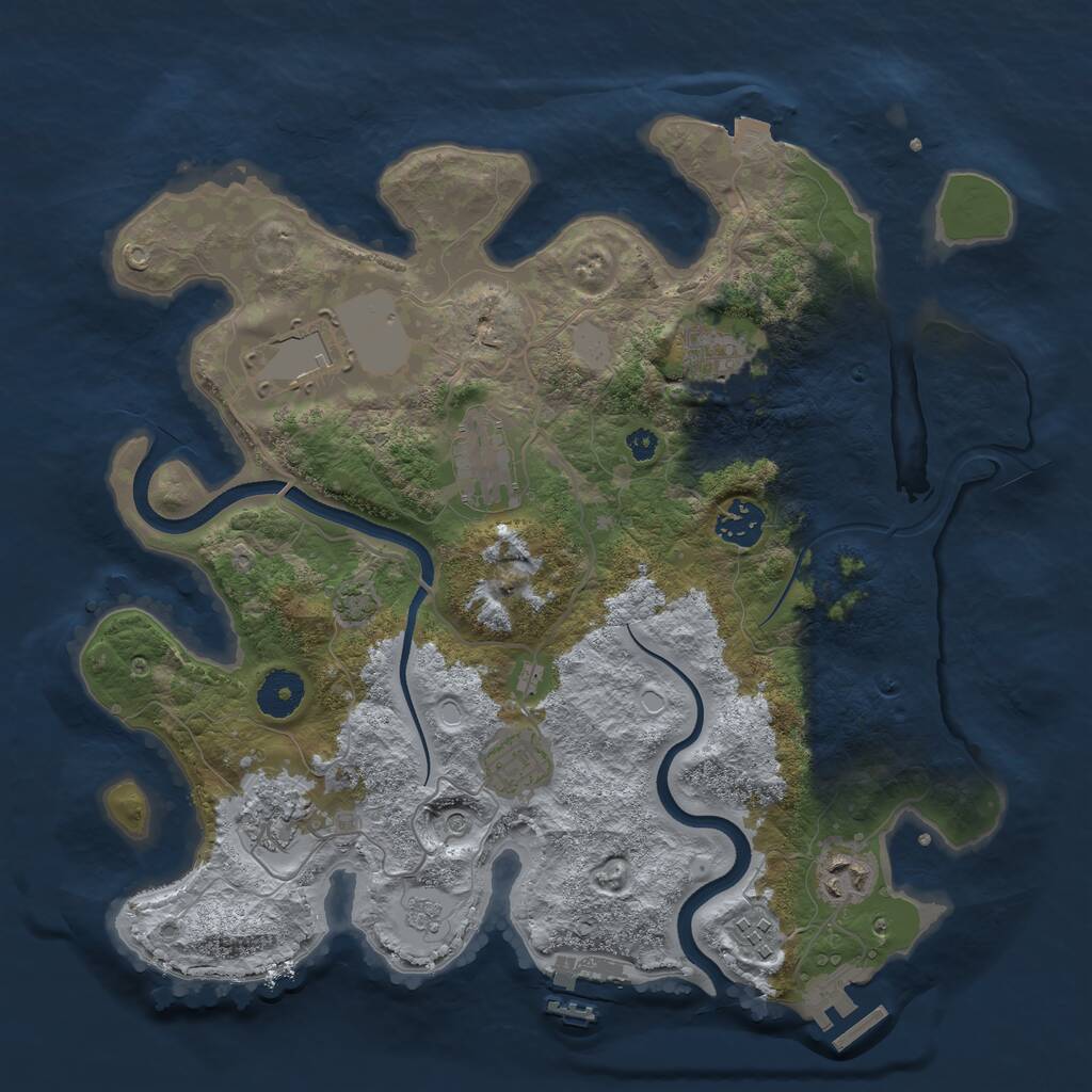 Rust Map: Procedural Map, Size: 3500, Seed: 60765435, 14 Monuments