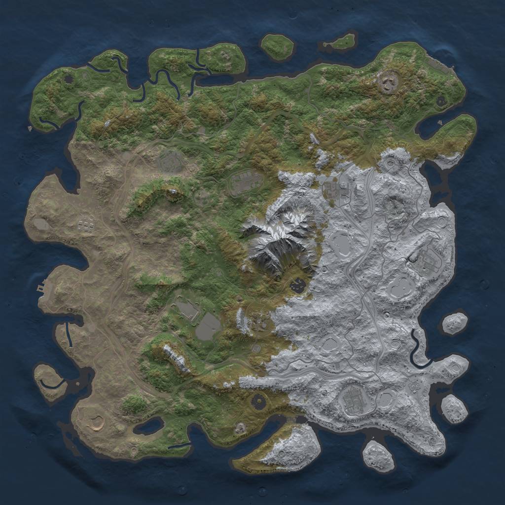Rust Map: Procedural Map, Size: 5000, Seed: 75680, 20 Monuments