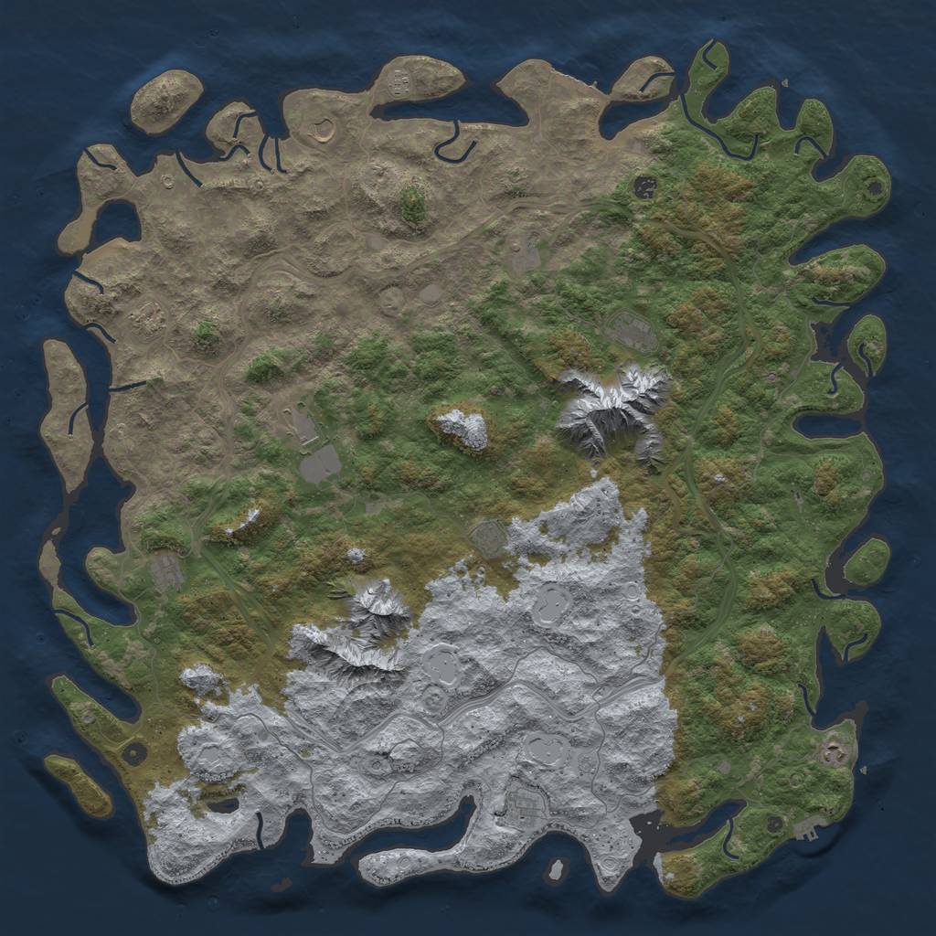 Rust Map: Procedural Map, Size: 6000, Seed: 33140739, 20 Monuments