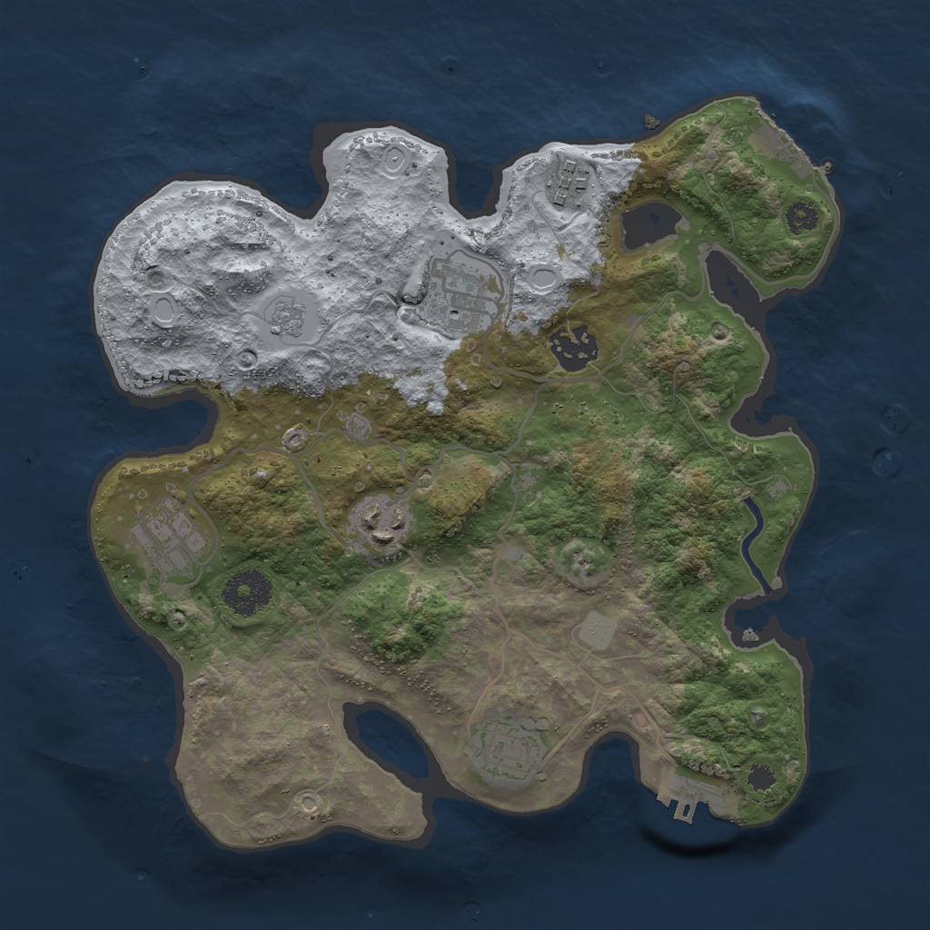 Rust Map: Procedural Map, Size: 3000, Seed: 1665684811, 14 Monuments