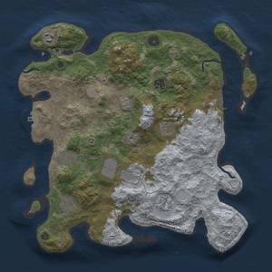 Thumbnail Rust Map: Procedural Map, Size: 3700, Seed: 184356881, 17 Monuments