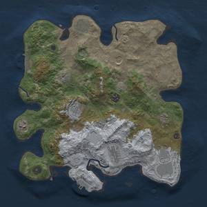 Thumbnail Rust Map: Procedural Map, Size: 3500, Seed: 57372364, 19 Monuments