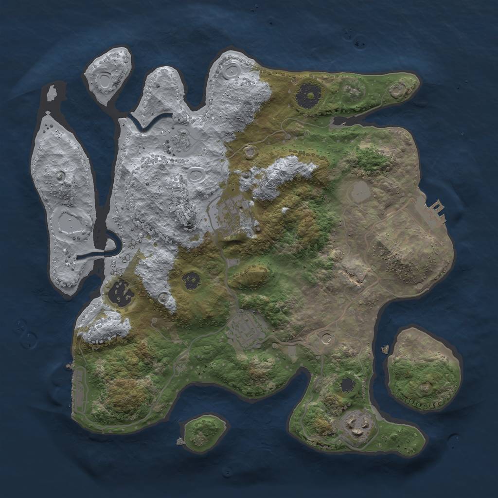 Rust Map: Procedural Map, Size: 3000, Seed: 769138, 13 Monuments