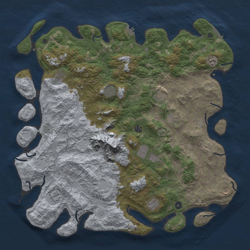 Rust Map: Procedural Map, Size: 5000, Seed: 2578377, 20 Monuments